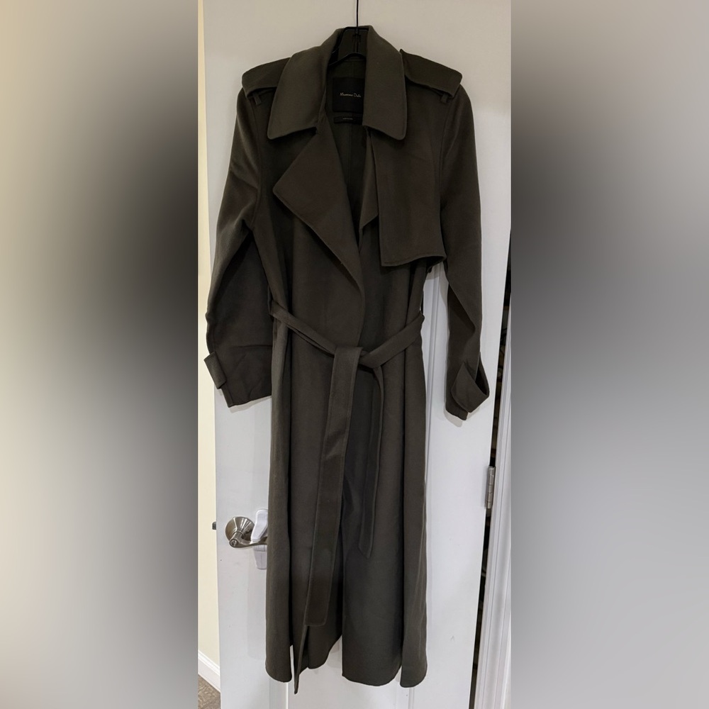 Massimo Dutti olive green coat small - Picture 2 of 14